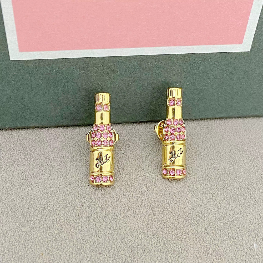 kate spade Pink Zircon 3D Bottle Heart Enamel Stud Earrings - Picture 3 of 6